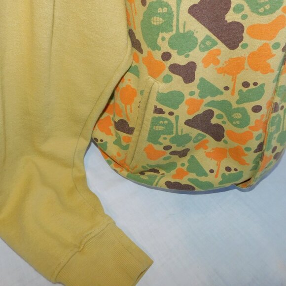 IMPERIOUS Mens XL Green Orange Brown Cartoon Blob Camo Sweatshirt jacket - Picture 7 of 11